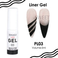Vernis à ongles gel liner 5ml avec pinceau - Fil soie stylo noir blanc, peinture semi-permanente, outils de graffiti pour dessin et manucure