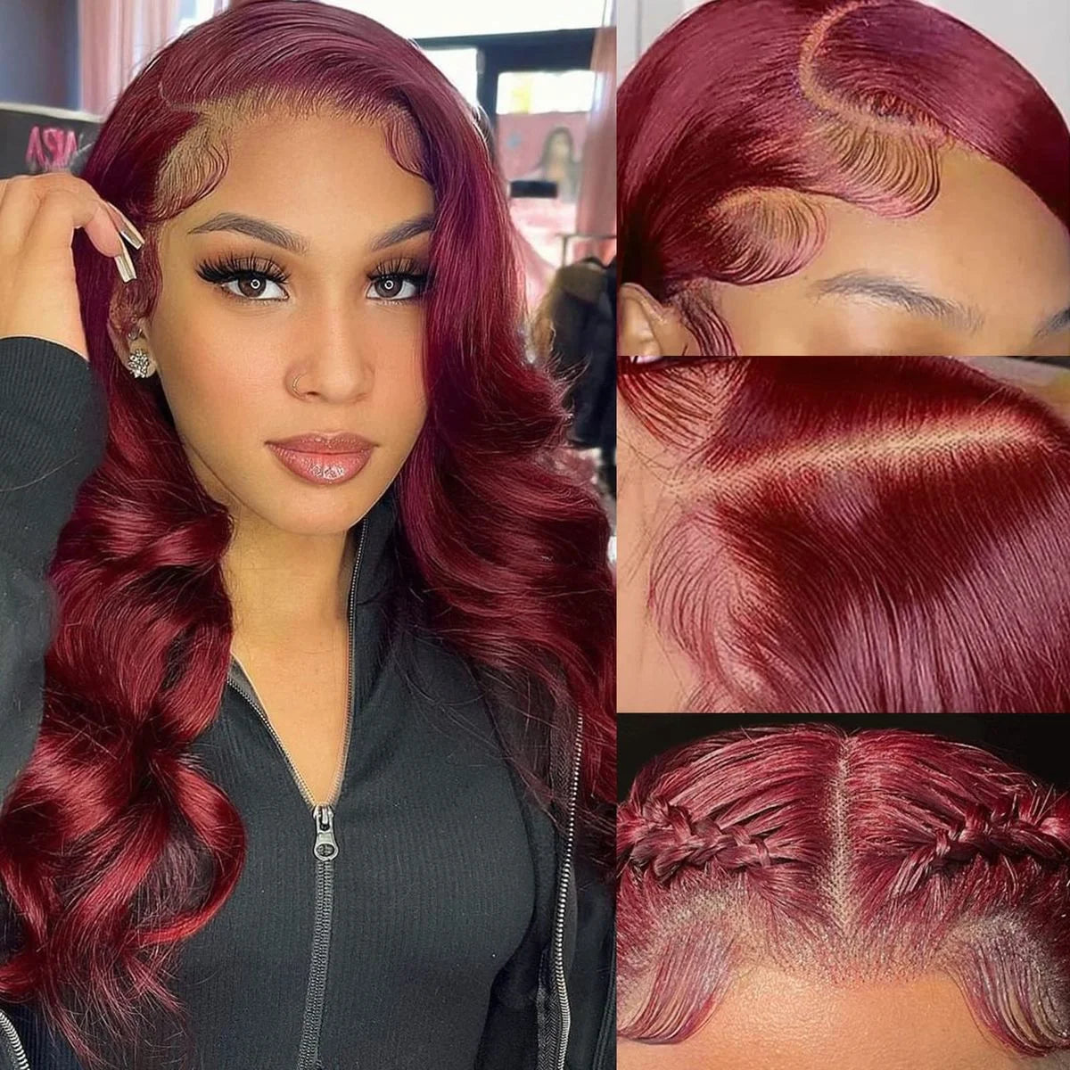 34 Inch 99j Burgundy Lace Front Wigs Human Hair Red Burgundy Wig 250 Density 13x4 Body Wave Lace Front Human Hair Wigs For Women