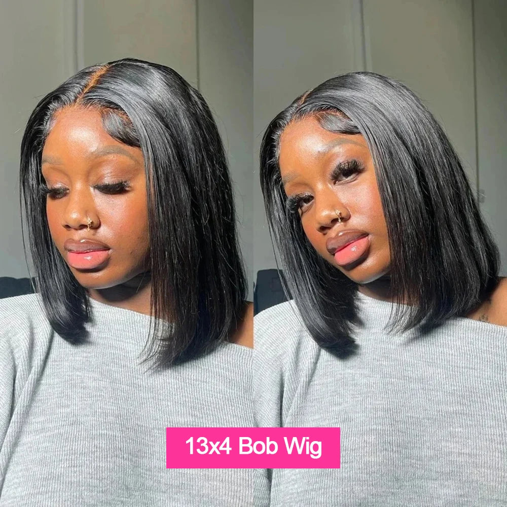 13x6 HD Lace Wig Bone Straight Short Bob Wigs Human Hair Wigs 250% Density Brazilian 13x4 HD Lace Frontal Wig For Women on Sale Promotion Wigs 100% Human Hair Wigs HD Smooth Wig Human Lace Short Cut Original Vietnamese Wigs L