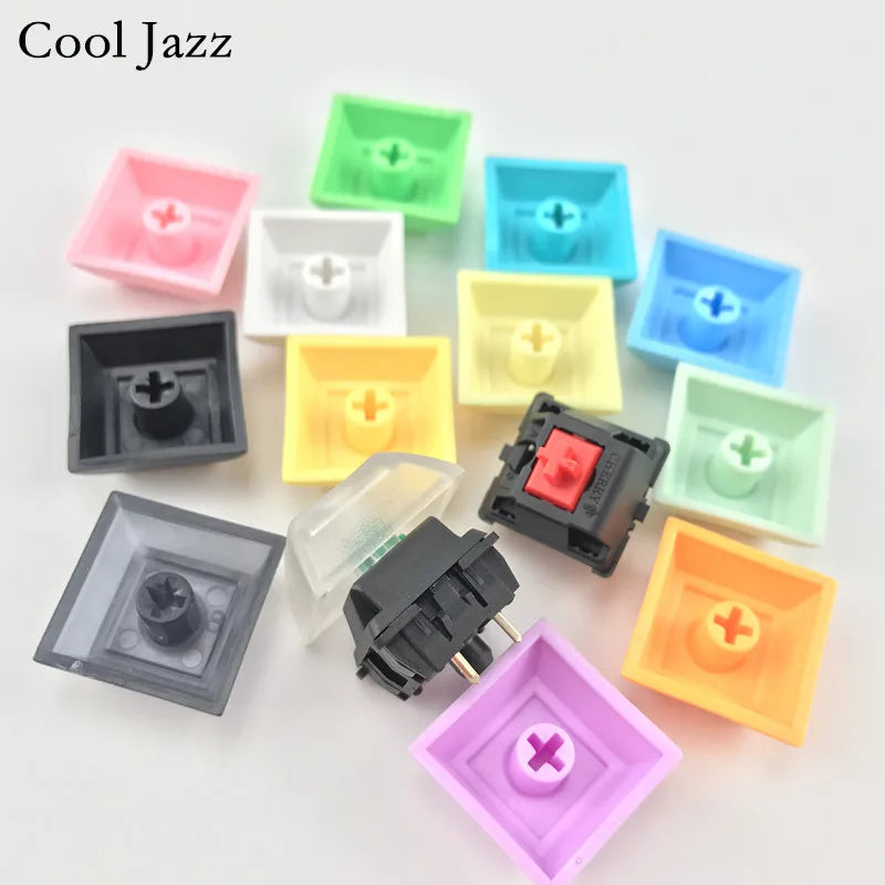 Cool Jazz pbt keycap dsa 1u mixded color  green yellow blue white Transparent keycaps for gaming mechanical keyboard