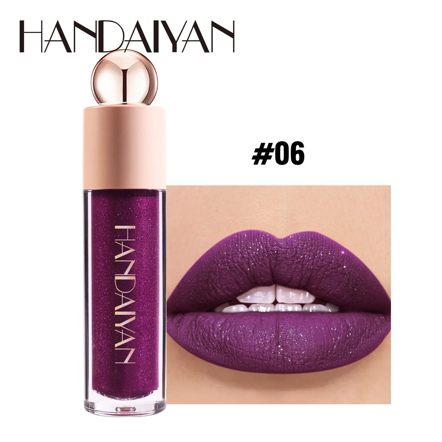 Matte Glitter Liquid Lipstick Diamond Shiny Lip Gloss Waterproof Long Lasting Shimmer Pearl Lip Glaze Women Lip Tint Makeup
