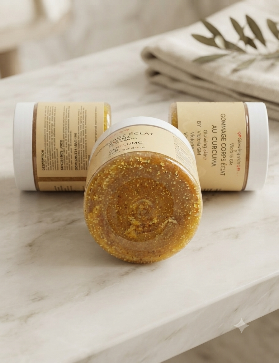 Gommage Corps Eclat au Curcuma et à l'Acide Kojique