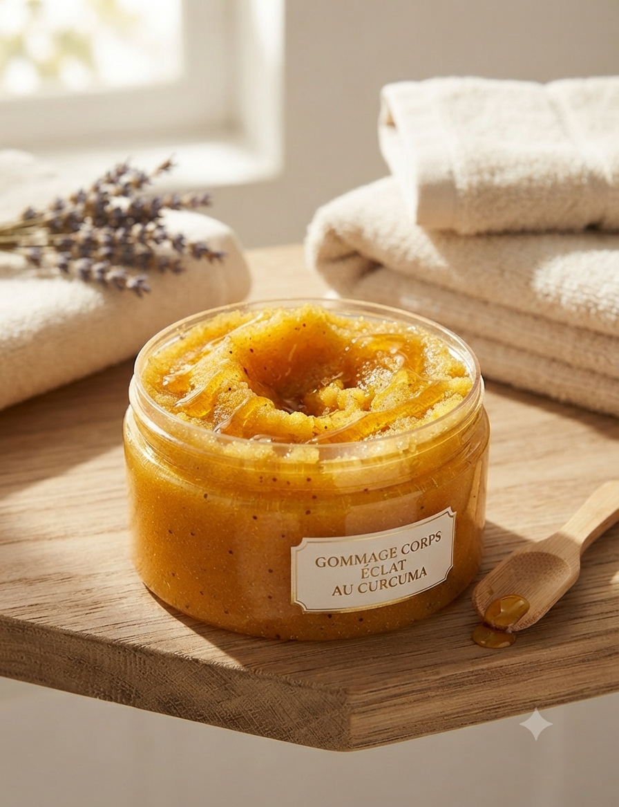 Gommage Corps Eclat au Curcuma et à l'Acide Kojique