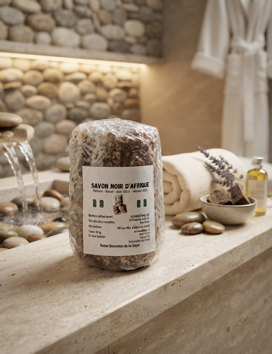 Savon noir africain artisanal ,  Nigéria, huile d'olive, ingrédients à base de plantes, savon solide