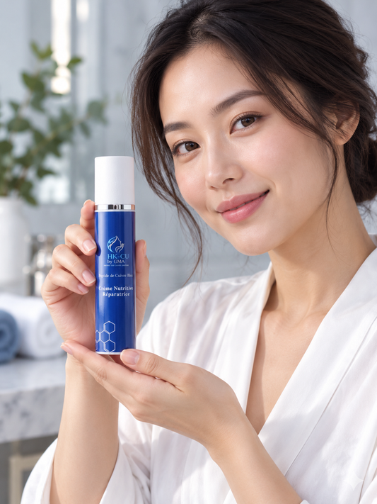 Crème réparatrice pour le visage au peptide de cuivre bleu GHK-Cu