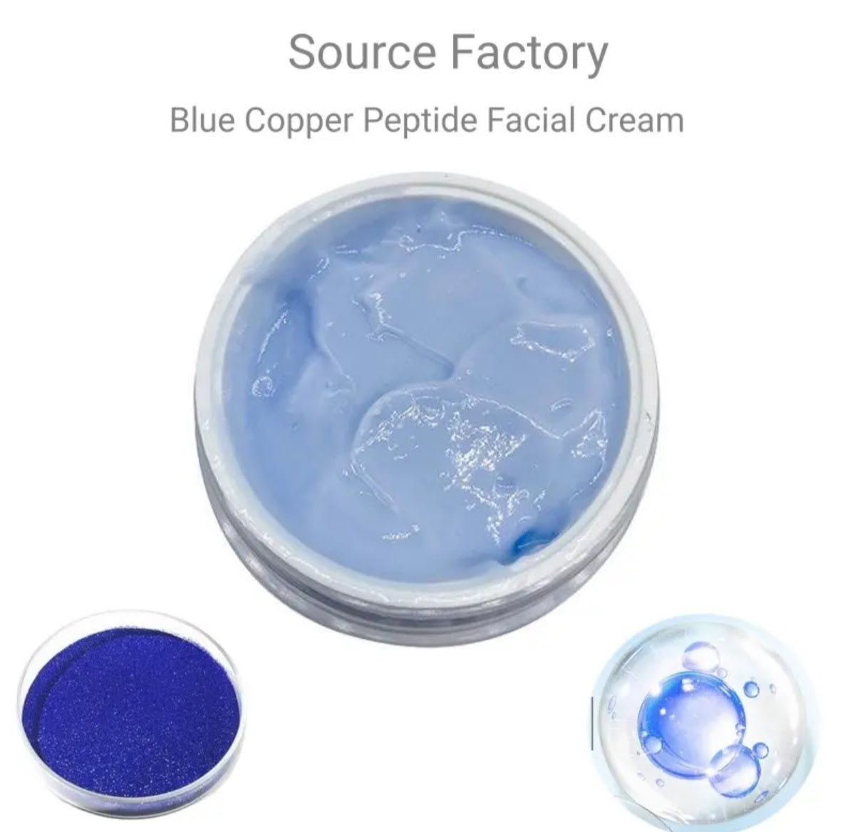 Crème réparatrice pour le visage au peptide de cuivre bleu GHK-Cu