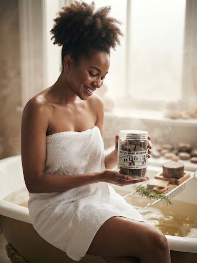 Savon noir africain artisanal ,  Nigéria, huile d'olive, ingrédients à base de plantes, savon solide