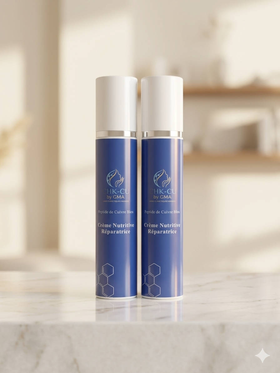 Crème réparatrice pour le visage au peptide de cuivre bleu GHK-Cu