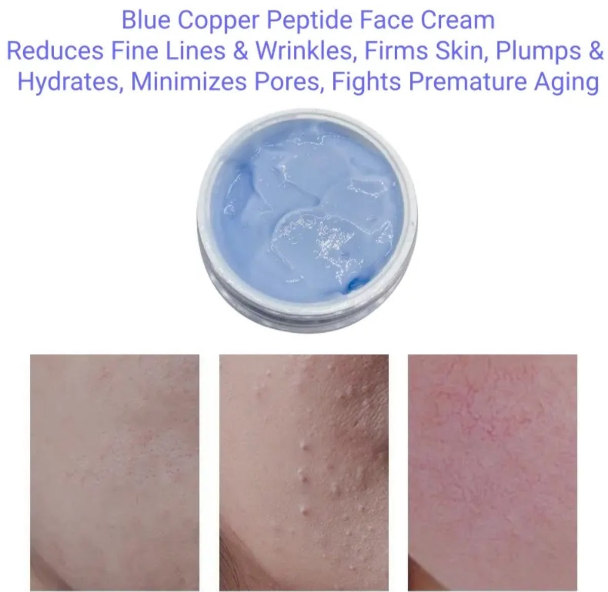 Crème réparatrice pour le visage au peptide de cuivre bleu GHK-Cu