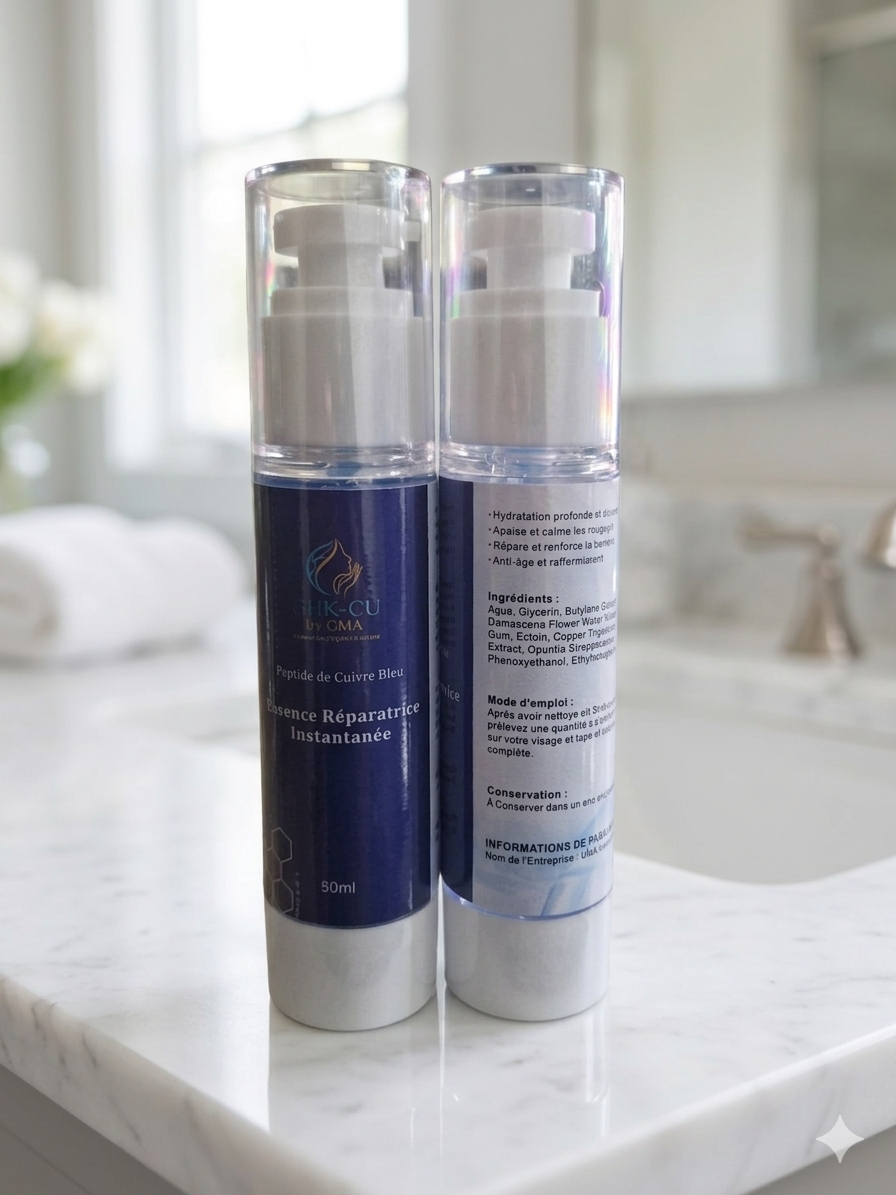GHK-CU Sérum peptides Cuivre, Anti-Rides Hydratant  Pour Le Visage Raffermissant